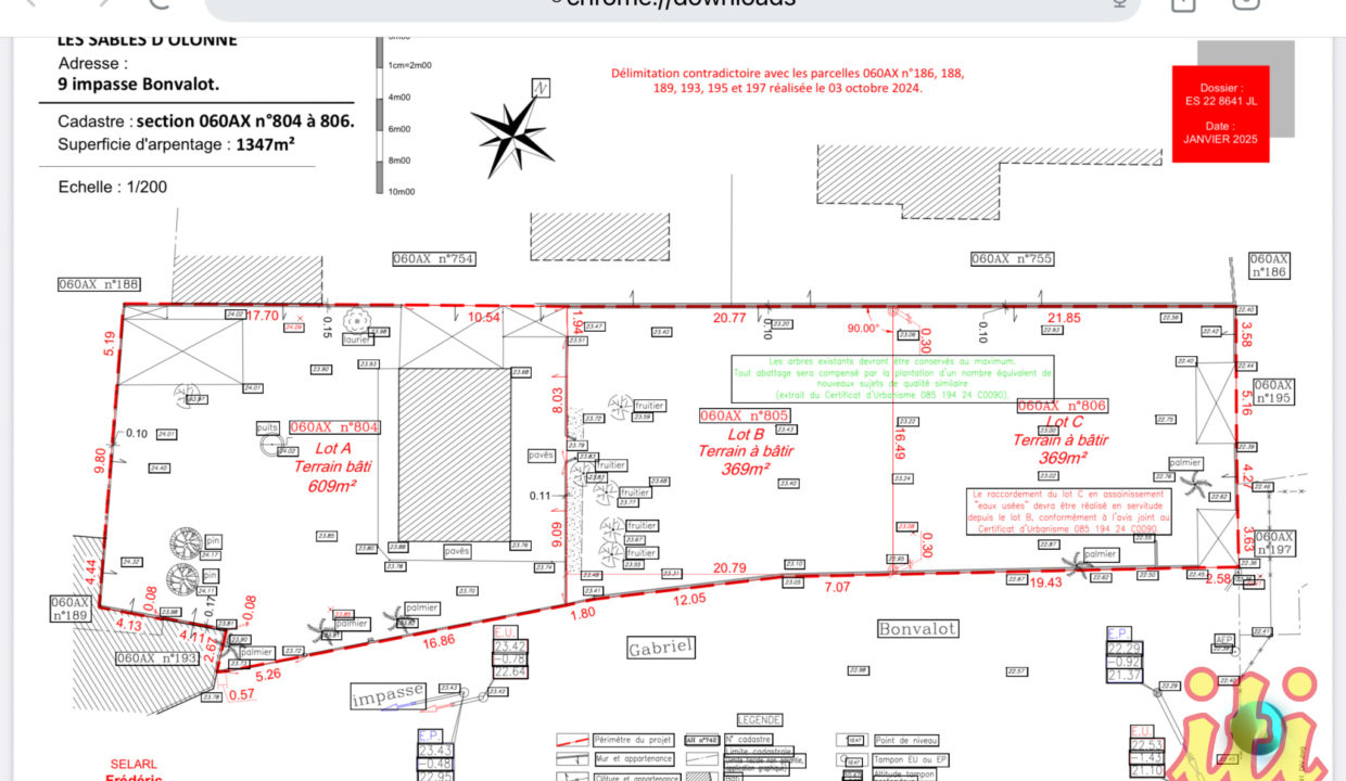 Vente terrain Château d'Olonne (85180) - 369m2 environ